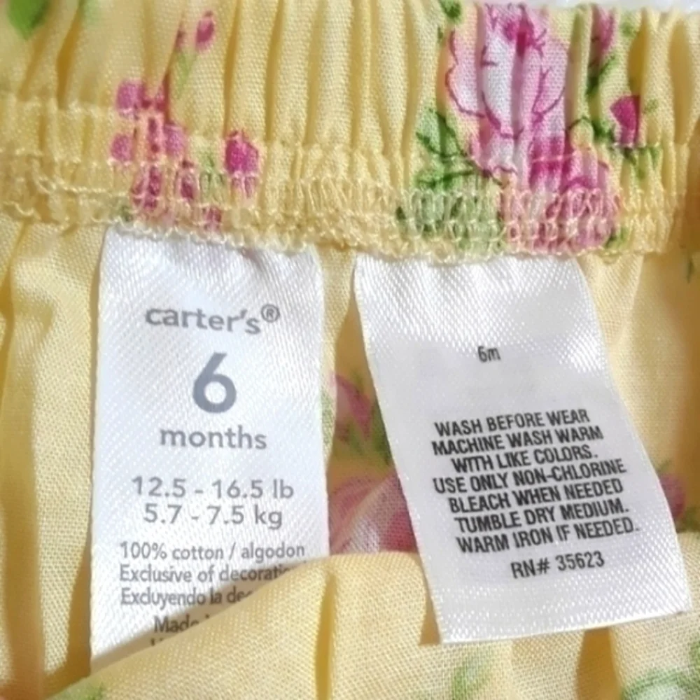 Carter's Baby Floral Print Diaper Cover-Size 6 Mos